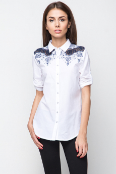 ХИТ продаж: блузка с ажурной вышивкой на плечах Marimay
